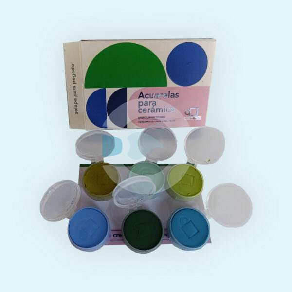 Set de Acuarelas Flor de Diseño Colores Fríos x 6