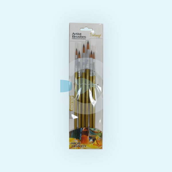 Set de Pinceles x 6 (Punta Redonda o Chatos o Lengua de Gato)