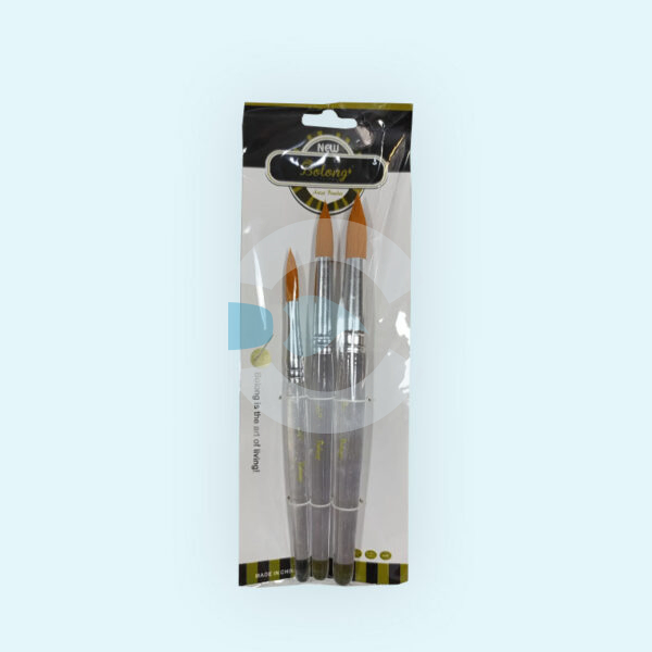 Set de Pinceles x 3 Mango Cristal (Punta Redonda o Chatos o Lengua de Gato)