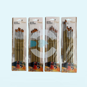 Set de Pinceles x 6 (Redonda / Chata / Lengua de Gato / Angular)
