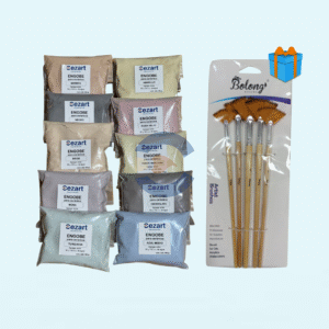 10 engobes de 100 gr + Set Pinceles Abanico x 5 de Regalo