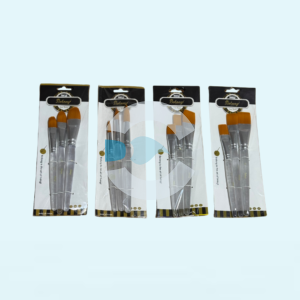 Set de Pinceles Grandes Mango Cristal x 3 (Redonda / Chata / Lengua de Gato / Angular)