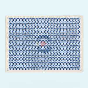 Papel de Transferencia Floral Margaritas Blancas Fondo Azul 52 x 37 cm