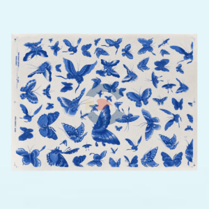Papel de Transferencia Mariposas Azules Variadas 52 x 37 cm